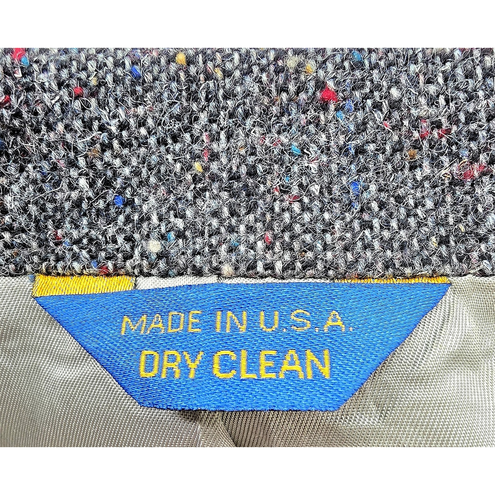 Pendleton Tweed Blazer Size 43 Men Gray Suede Elbow Patch USA Americana - Picture 6 of 16